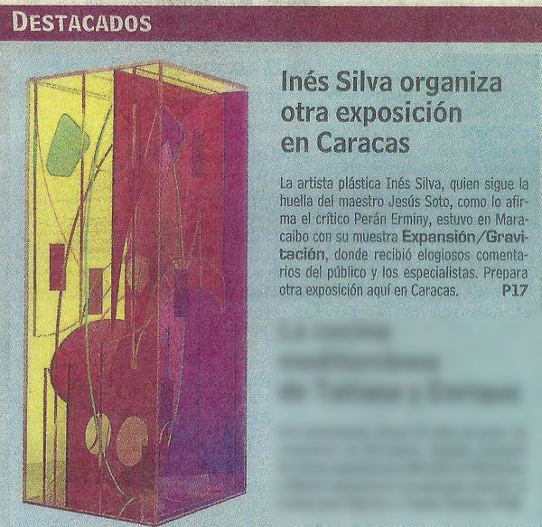 El Mundo: Inés Silva organiza otra exposición en Caracas